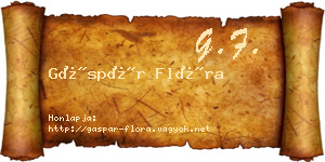 Gáspár Flóra névjegykártya